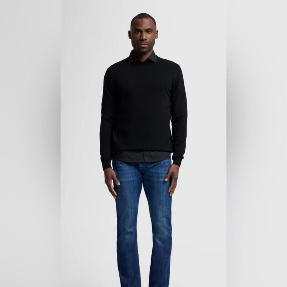 7 For All Mankind Cashmere Crew Sweater Black L
